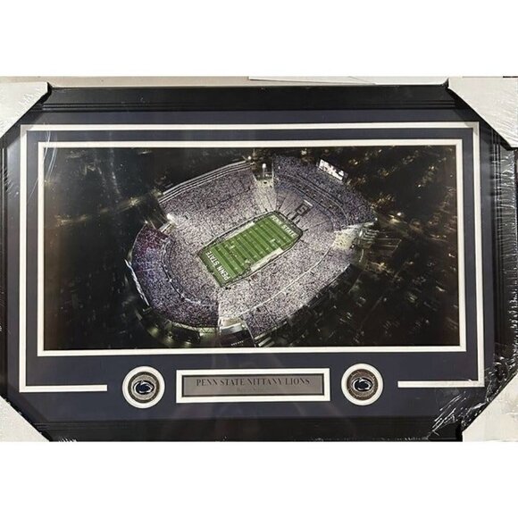 Penn State Beaver Stadium "White Out" Ariel Panorama framed - Picture 1 of 3